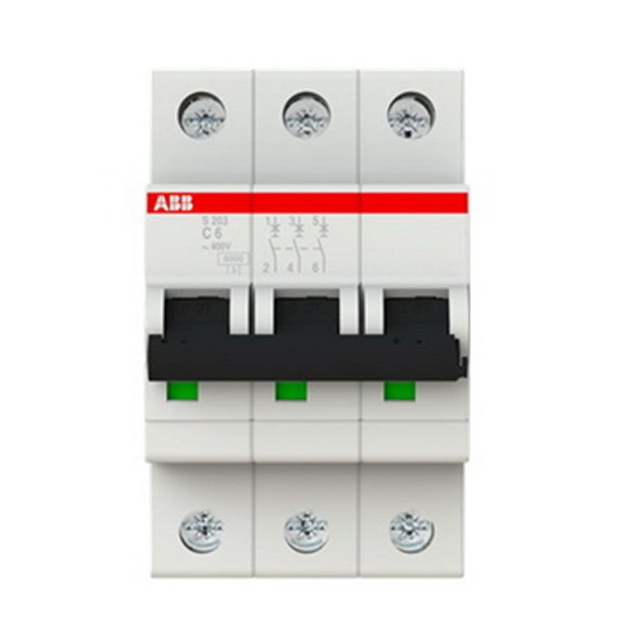ABB S203C6 Miniature Circuit Breaker 6A 3P C Curve 6kA