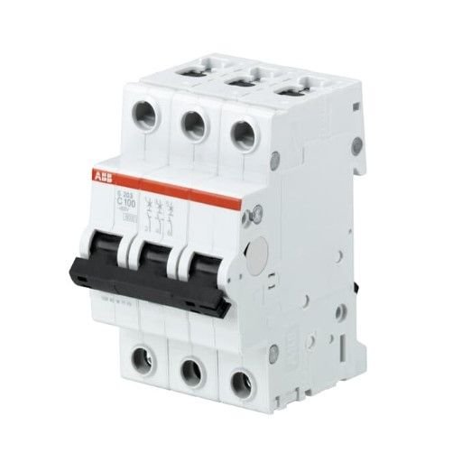 ABB S203C80 Miniature Circuit Breaker 80A 3P C Curve 6kA